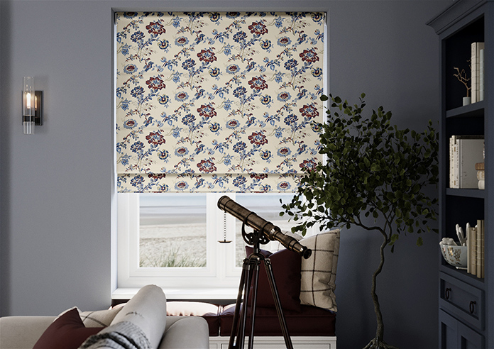 Land & Shore Orchard, Blue Red - Twist&Fit Roman Blind - Image 3